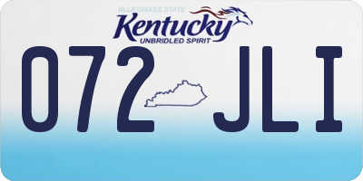 KY license plate 072JLI