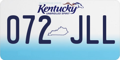 KY license plate 072JLL