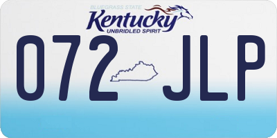 KY license plate 072JLP