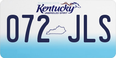 KY license plate 072JLS