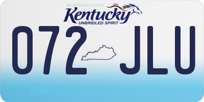 KY license plate 072JLU