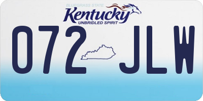 KY license plate 072JLW