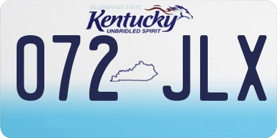 KY license plate 072JLX