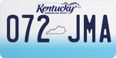KY license plate 072JMA