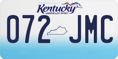 KY license plate 072JMC