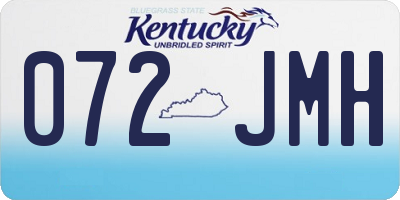KY license plate 072JMH