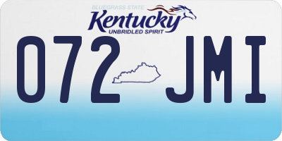 KY license plate 072JMI