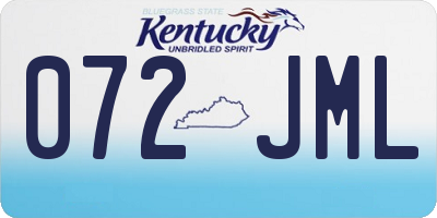 KY license plate 072JML