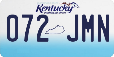 KY license plate 072JMN