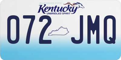 KY license plate 072JMQ