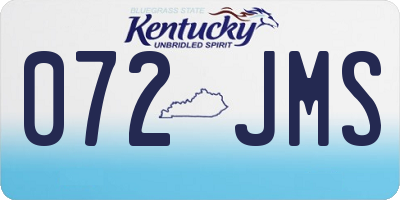 KY license plate 072JMS