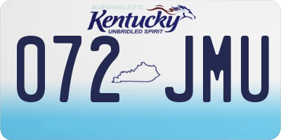 KY license plate 072JMU