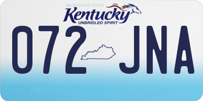 KY license plate 072JNA