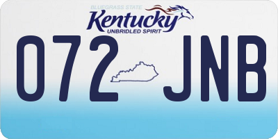KY license plate 072JNB