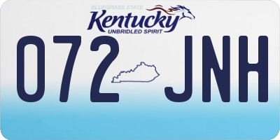 KY license plate 072JNH