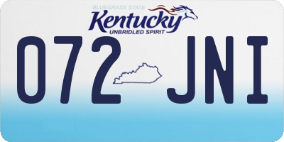KY license plate 072JNI
