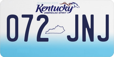 KY license plate 072JNJ