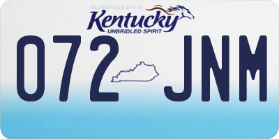KY license plate 072JNM