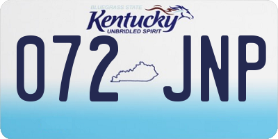 KY license plate 072JNP