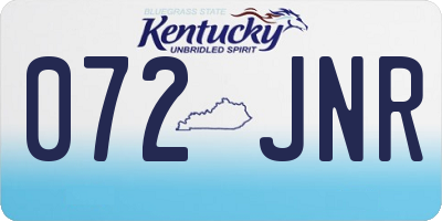 KY license plate 072JNR