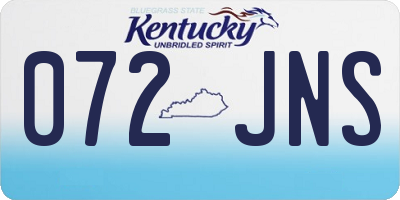KY license plate 072JNS