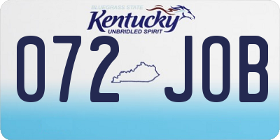 KY license plate 072JOB