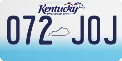 KY license plate 072JOJ