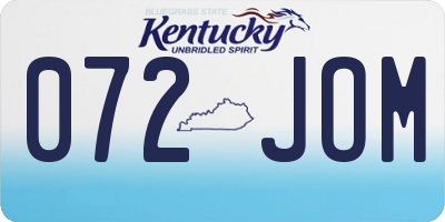 KY license plate 072JOM