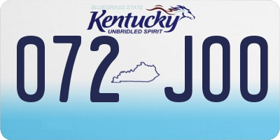 KY license plate 072JOO