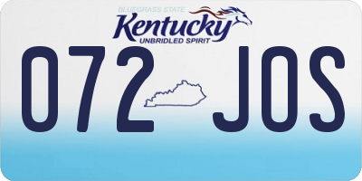 KY license plate 072JOS