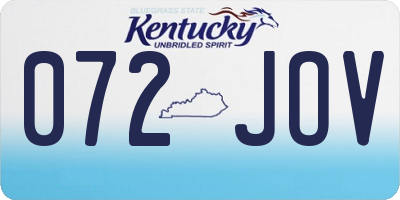 KY license plate 072JOV