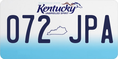 KY license plate 072JPA