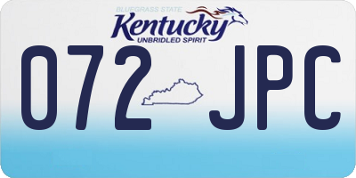 KY license plate 072JPC