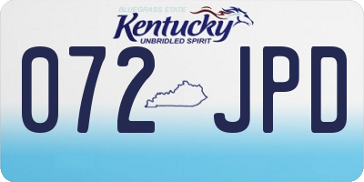 KY license plate 072JPD