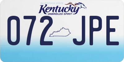 KY license plate 072JPE
