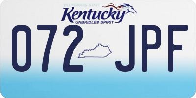 KY license plate 072JPF