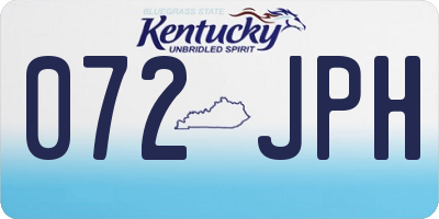 KY license plate 072JPH