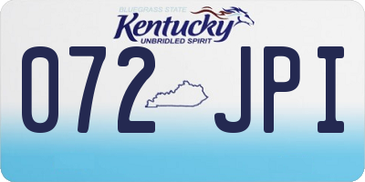 KY license plate 072JPI