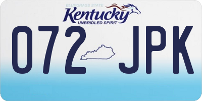 KY license plate 072JPK
