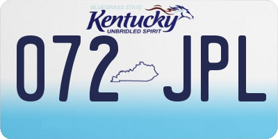 KY license plate 072JPL