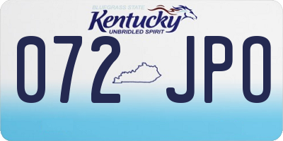 KY license plate 072JPO