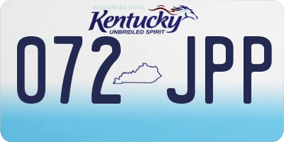 KY license plate 072JPP