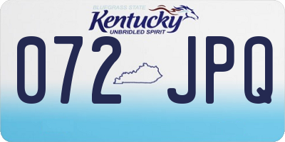 KY license plate 072JPQ
