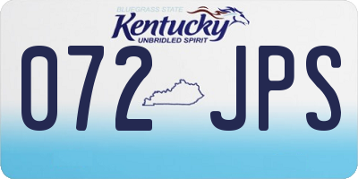 KY license plate 072JPS