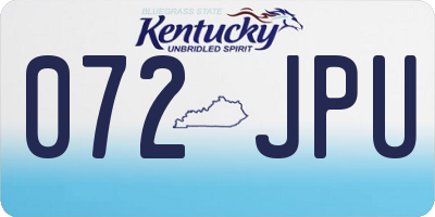 KY license plate 072JPU