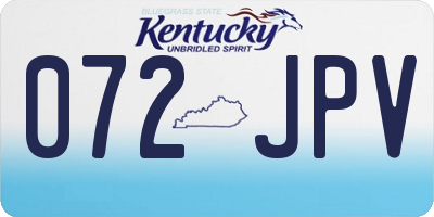 KY license plate 072JPV