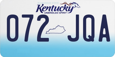 KY license plate 072JQA