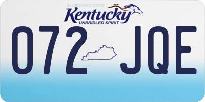 KY license plate 072JQE