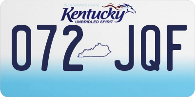 KY license plate 072JQF