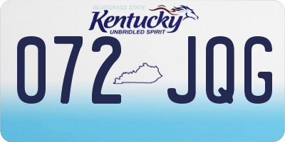 KY license plate 072JQG